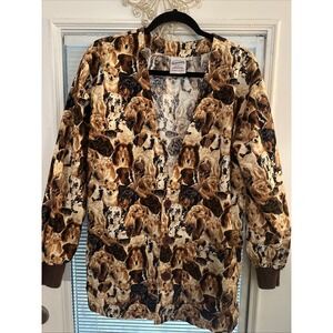 Scrubs Uniform Golden Retriever Collie Shar-pei Do YBeagle Dog Vet  Top Sz M